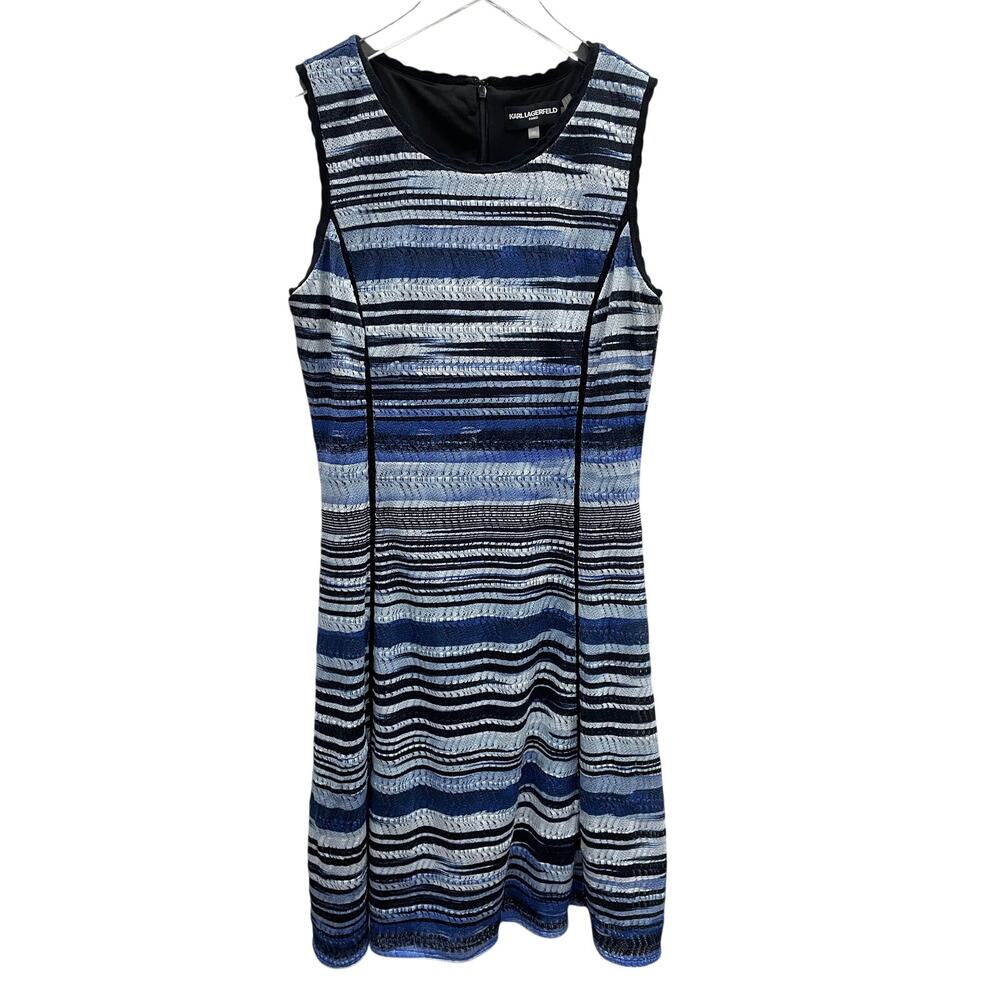 Karl Lagerfeld Horizontal Stripe Sleeveless Sheath Dress Size 10